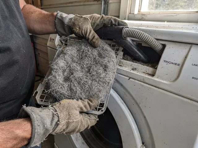 Cleaning Dryer Lint Trap in Norco