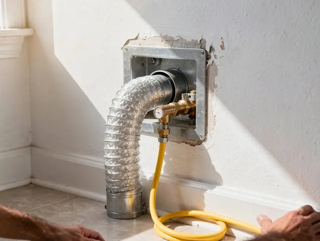 Norco Dryer Vent Cleaning certified technician performing specialized gas dryer vent cleaning in Norco